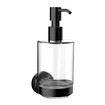 Emco Round - Nástěnný dávkovač mýdla, montáž pomocí lepení nebo vrtání, černá 432113300