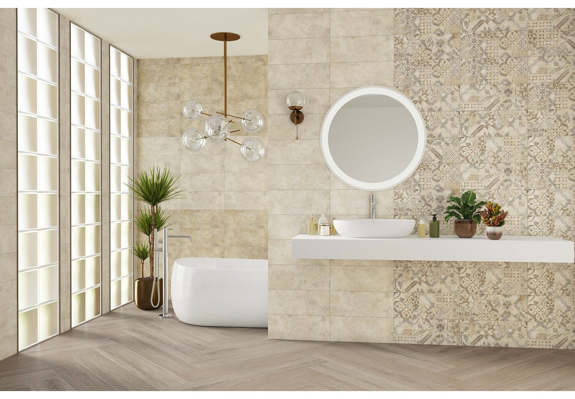 Matné koupelnové obklady a dlažby v imitaci betonu FRESCO - galerie #1
