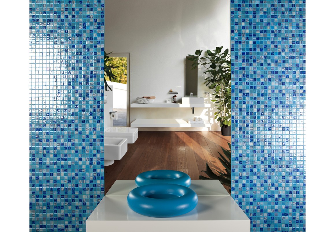 Modrá variace skleněných mozaiek MEZCLAS - galerie #1