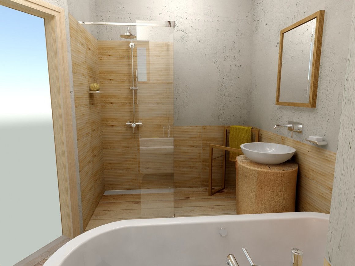 Grafický návrh koupelny na chalupu
