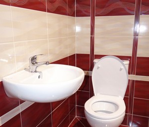 Červeno bílá koupelna KS Horažďovice