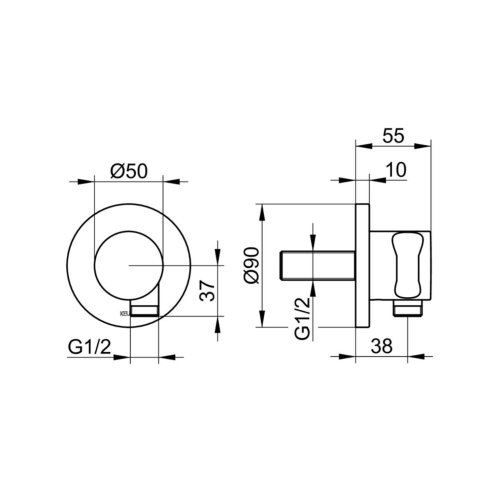 Keuco IXMO - Nástěnné kolínko s držákem, kartáčovaný bronz 59592030001