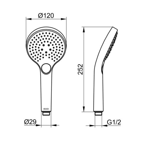 Keuco IXMO - Sprchová hlavice, 3 proudy, kartáčovaný bronz 59580030300