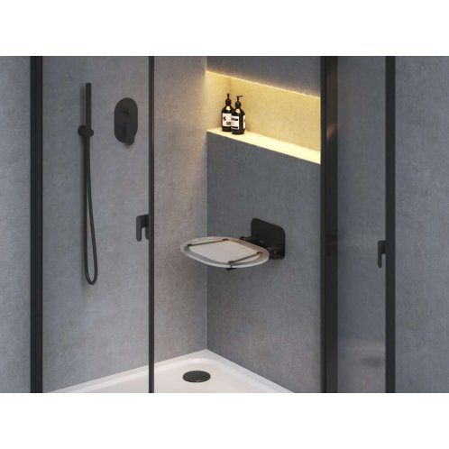 Ravak Chrome - Sprchové sedátko, clear/černá B8F0000065