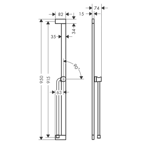 Hansgrohe Unica - Sprchová tyč 95 cm, se sprchovou hadicí, kartáčovaný černý chrom 24405340