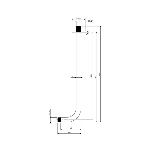 OMNIRES - Sprchové rameno, 40 cm, chrom RA01C-KCR