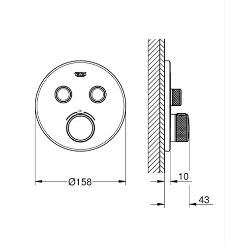 Grohe Grohtherm SmartControl - Termostatická baterie pod omítku, pro 2 spotřebiče, matná černá 291192430