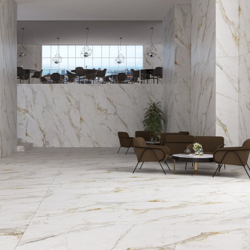 Ecoceramic Marshall - Dlažba bílá 120x280, 54960010035
