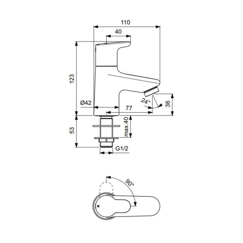 Ideal Standard Ceraplus II - Umyvadlový ventil, pro studenou vodu, chrom BC117AA