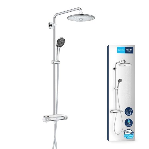 Grohe Vitalio Joy - Sprchový set 260 s termostatem na zeď a poličkou, chrom 26403002