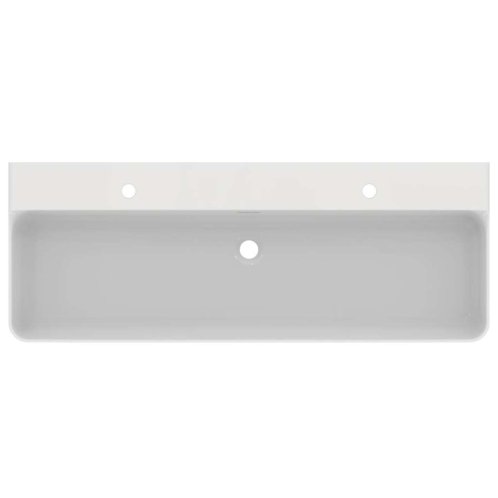 Ideal Standard Conca Ceram - Dvojumyvadlo na desku 120x45 cm, s přepadem, otvory pro baterie, bílá T383901