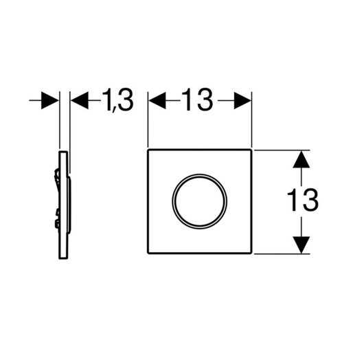 Geberit - Pneumatické ovládání splachování pisoáru typ 10, bílá/chrom 116.015.KJ.1