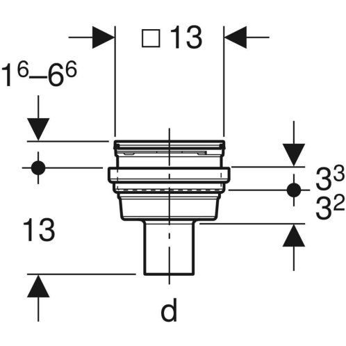 Geberit Varino - Podlahová vpusť svislá, d 5 cm 388.033.00.1