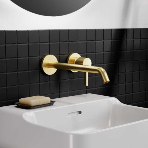 Ideal Standard Joy - Umyvadlová baterie pod omítku, výtok 23 cm, 2-otvorová instalace, Brushed Gold A7379A2