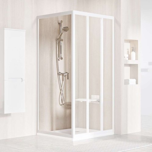 Ravak Supernova - Sprchová stěna APSS-80, 77-81 cm, bílá/čiré sklo 940401R2Z1