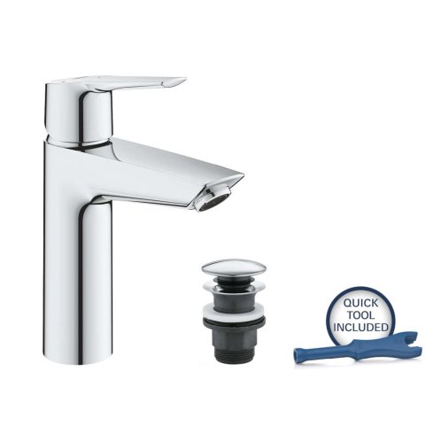 Grohe QuickFix Start - Umyvadlová baterie s výpustí Push-Open, studený start, chrom 23746002