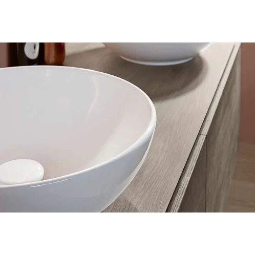 Villeroy & Boch Loop&Friends - Umyvadlo na desku, průměr 38 cm, s přepadem, CeramicPlus, alpská bílá 4A4500R1