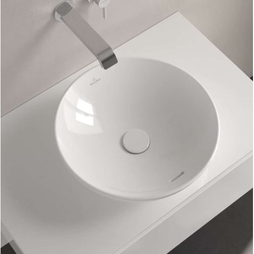 Villeroy & Boch Loop&Friends - Umyvadlo na desku, průměr 42 cm, s přepadem, alpská bílá 4A460001