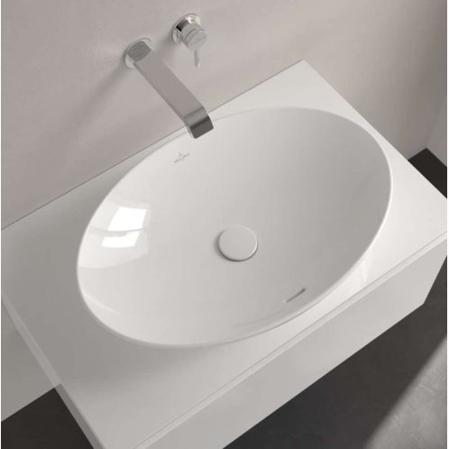 Villeroy & Boch Loop&Friends - Umyvadlo na desku, 62x42 cm, s přepadem, CeramicPlus, Stone White 4A4800RW