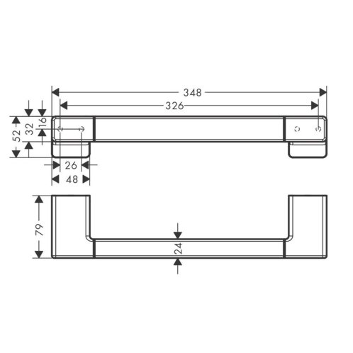 Hansgrohe AddStoris - Madlo, délka 35 cm, kartáčovaný bronz 41744140