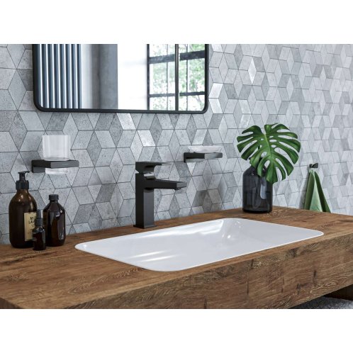 Hansgrohe AddStoris - Mýdlenka s držákem, matné sklo/černá mat 41746670