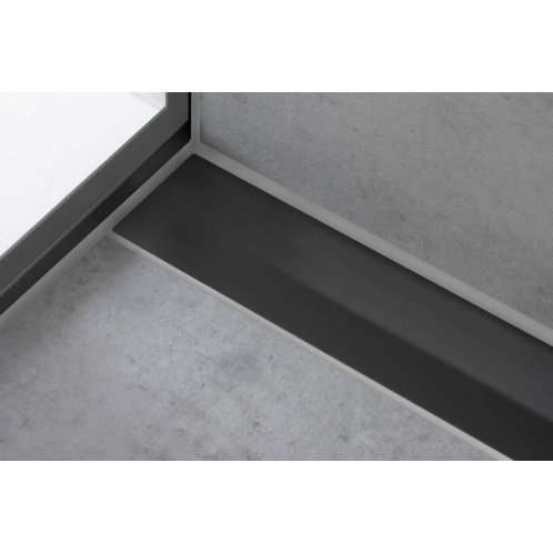 Hansgrohe RainDrain Flex - Lineární sprchový žlab s nerezovým roštem 800, ke stěně, zkrátitelný, matná černá 56051670
