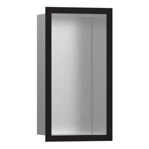 Hansgrohe XtraStoris Individual - Výklenek do stěny s designovým rámem, 30x15x10 cm, kartáčovaná nerez/matná černá 56094670
