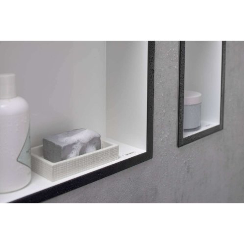 Hansgrohe XtraStoris Individual - Výklenek do stěny s designovým rámem, 30x15x10 cm, kartáčovaná nerez/matná černá 56094670