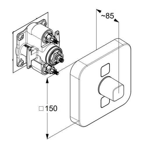 Kludi Push - Baterie pod omítku pro 2 spotřebiče, chrom 387110538