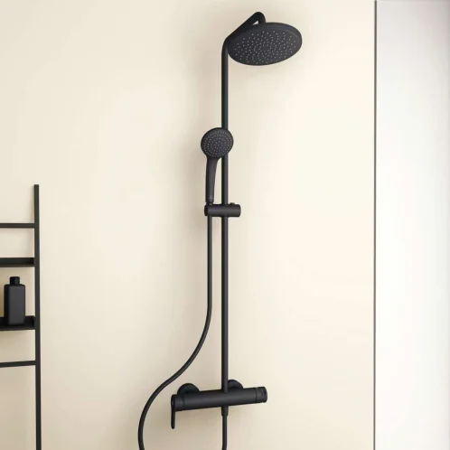 Ideal Standard Cerafine O - Sprchový set s baterií, průměr 20 cm, 1 proud, černá BC750XG