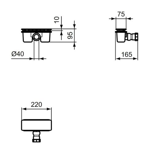 Ideal Standard Ultra Flat New - Odtoková souprava pro vaničky, chrom T4493AA