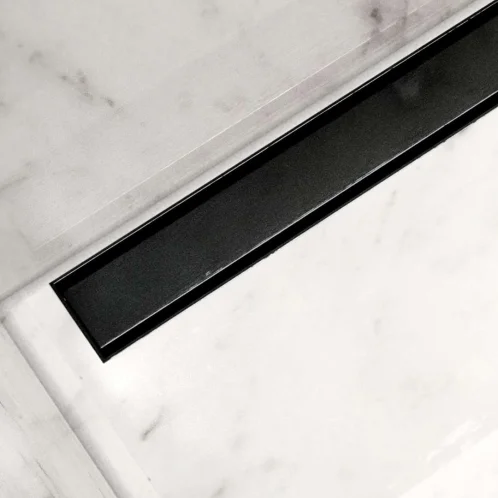 I-Drain DZIGNSTONE - Designový rošt pro vaničky Solid Linear, délka 79 cm, metalická černá DP.GS.MB.0792