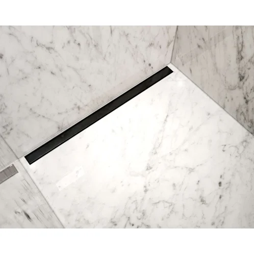 I-Drain DZIGNSTONE - Designový rošt pro vaničky Solid Linear, délka 79 cm, metalická černá DP.GS.MB.0792