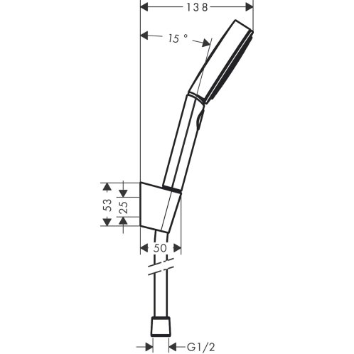 Hansgrohe Pulsify Select - Set sprchové hlavice, 3 proudy, držáku a hadice 125 cm, matná černá 24302670