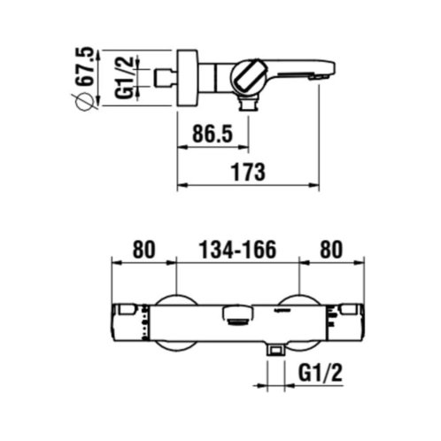Laufen Citypro - Termostatická vanová baterie, chrom HF500960100600