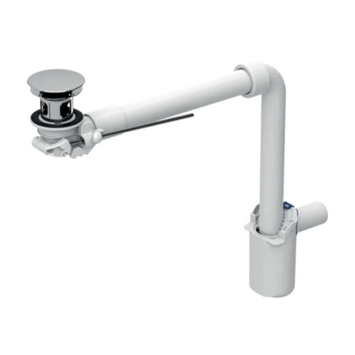 Geberit - Úsporný sifon pro umyvadla s přepadem, výpusť s táhlem, chrom 152.072.21.1