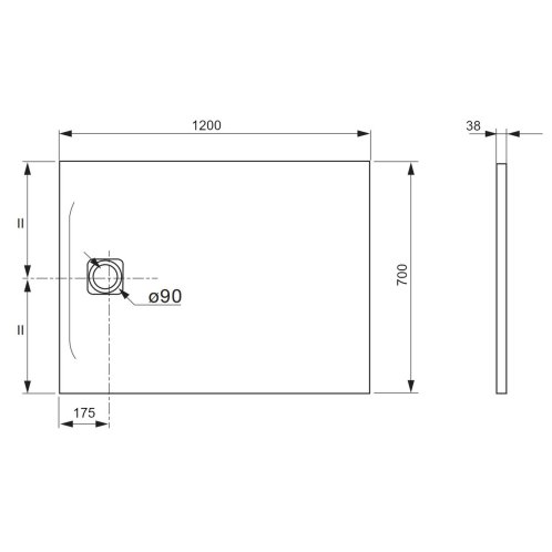 Laufen Pro - Sprchová vanička 120x70 cm, matná černá H2129510800001