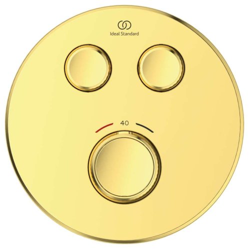 Ideal Standard CeraTherm Navigo - Termostatická sprchová baterie pod omítku pro 2 spotřebiče, Brushed Gold A7296A2