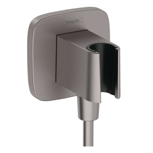 Hansgrohe Fixfit - Sprchové kolínko s držákem, kartáčovaný černý chrom 26887340