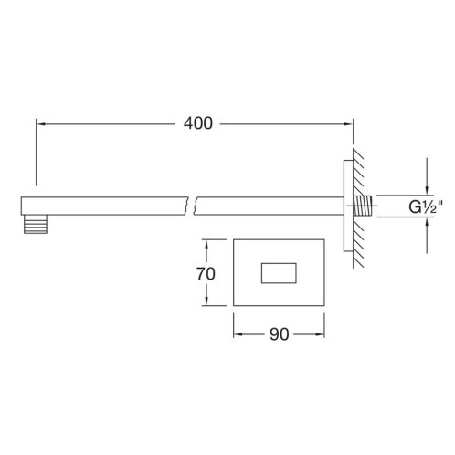 Steinberg 120 - Sprchové rameno, 40 cm, chrom 120 7910