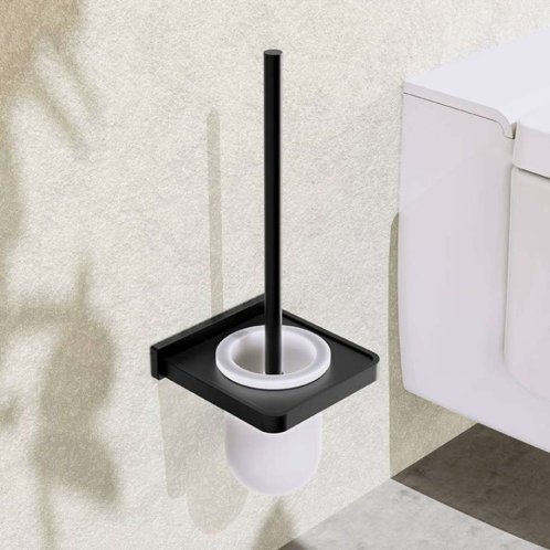 Steinberg 450 - WC štětka nástěnná s držákem, bílé sklo/matná černá 450 2901 S