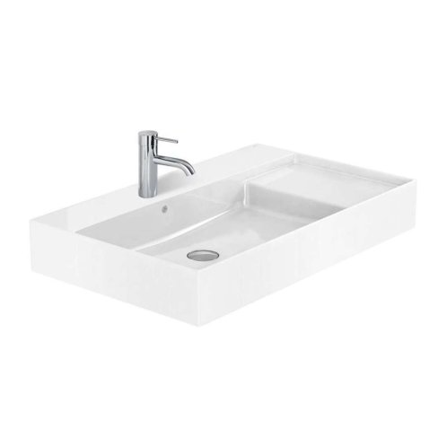 Roca Inspira - Umyvadlo 80x49 cm, s přepadem, otvor pro baterii, bílá A32752B000