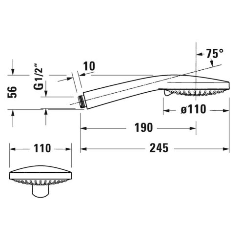 Duravit - Sprchová hlavice, 3 proudy, bílá/chrom UV0650015010
