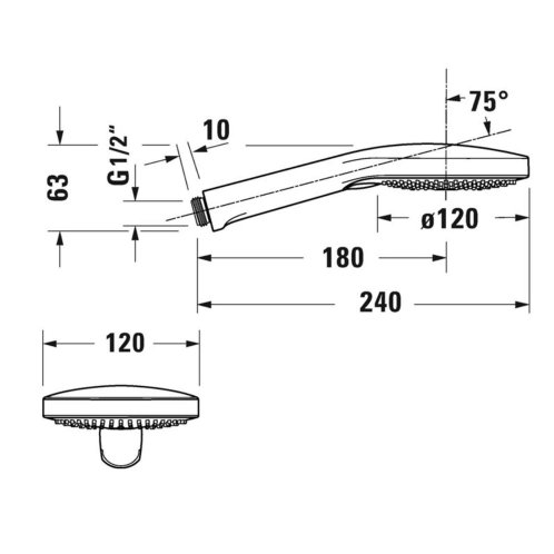 Duravit - Sprchová hlavice, 3 proudy, bílá/chrom UV0650017010