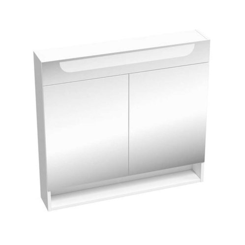 Ravak Classic II - Zrcadlová skříňka s LED osvětlením, 80x14x76 cm, 2 dvířka, lesklá bílá X000001471