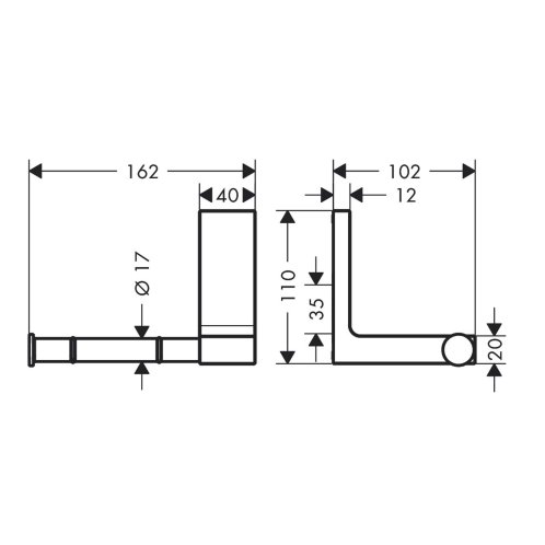 Axor Universal Rectangular - Držák toaletního papíru, chrom 42656000