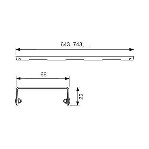 Tece TECEdrainline - Rošt Basic pro sprchový žlab 70 cm, kartáčovaný nerez 600711