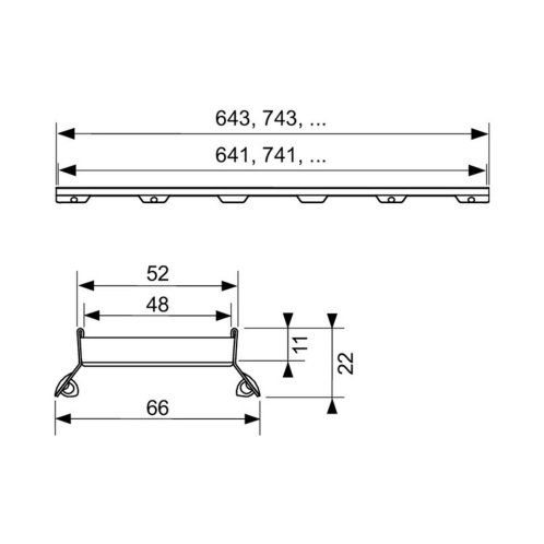 Tece TECEdrainline - Rošt pro vložení dlažby 70 cm, nerez 600772