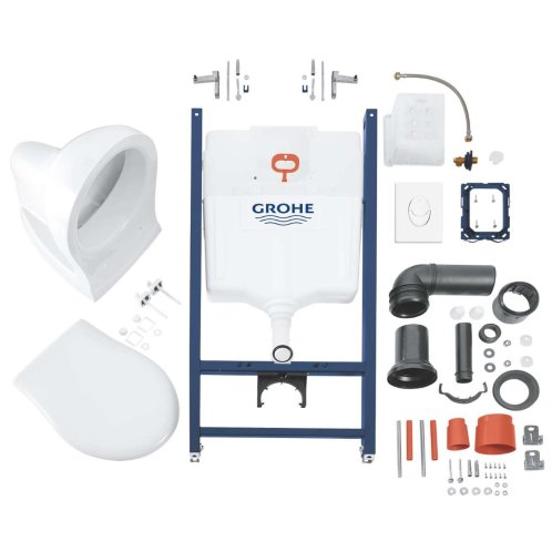 Grohe Solido - Set předstěnové instalace, klozetu a sedátka softclose, tlačítko Skate Air, alpská bílá 39116000
