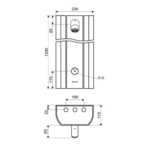 Schell Linus - Sprchový panel DP-SC-V, chrom 008270899